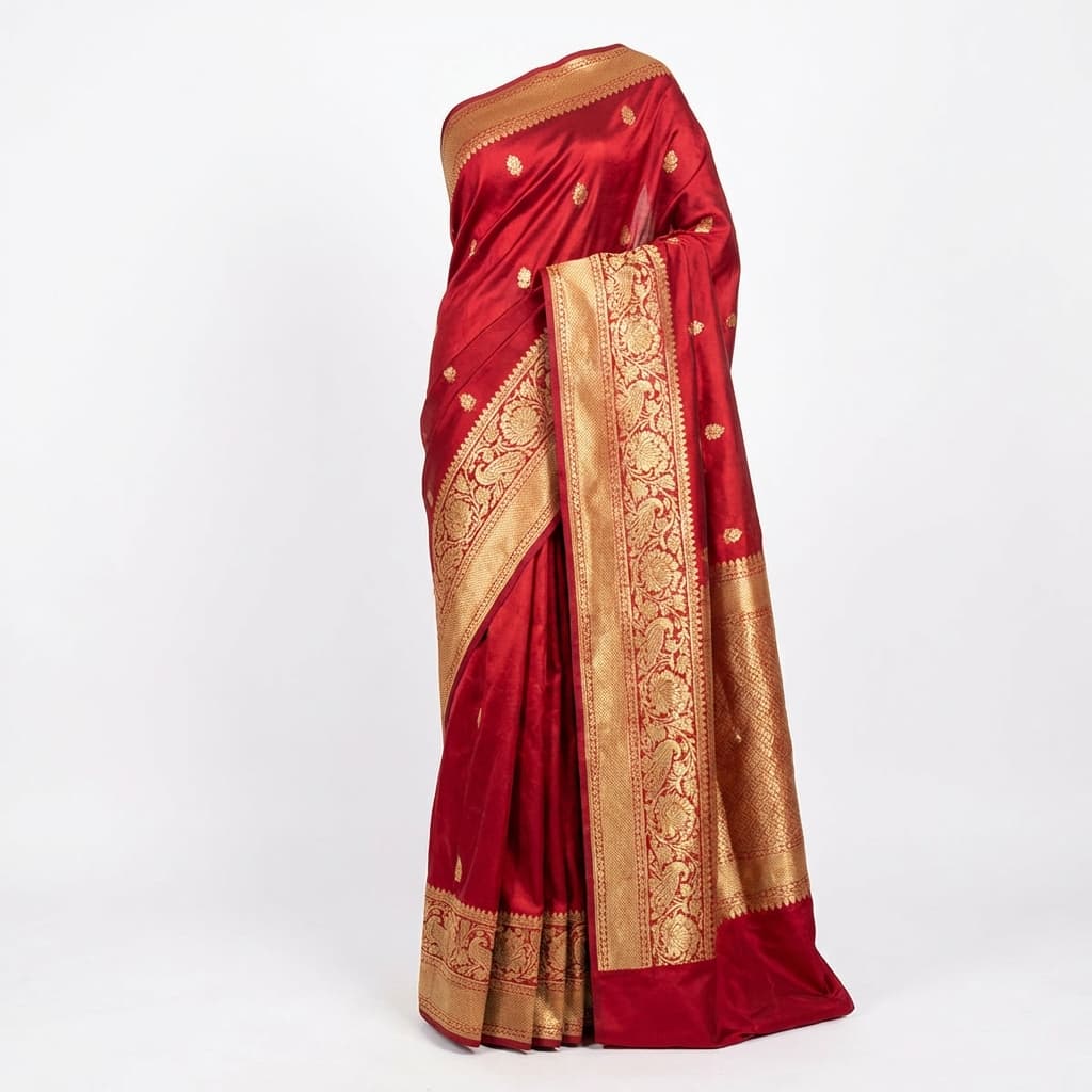 Embroidered Banarasi Silk Saree