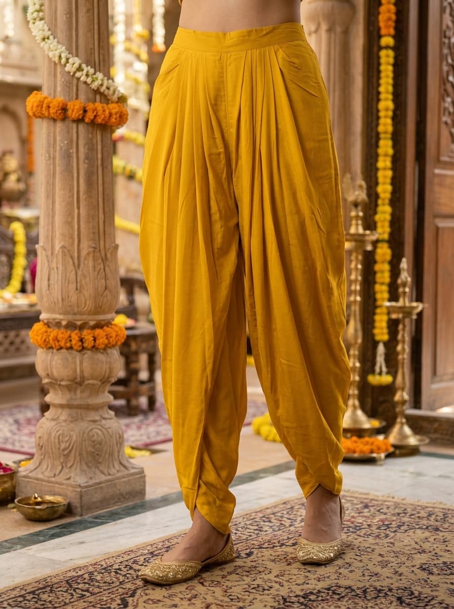 Golden Yellow Floral Embroidered Organza Kaftan Co-Ord Set - View 3
